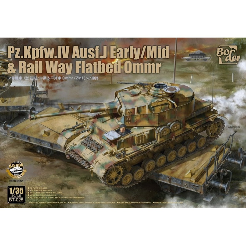 Border Models WW2 German1/35 Panzer IV Ausf.J early/mid with Ommr Flatbed railway