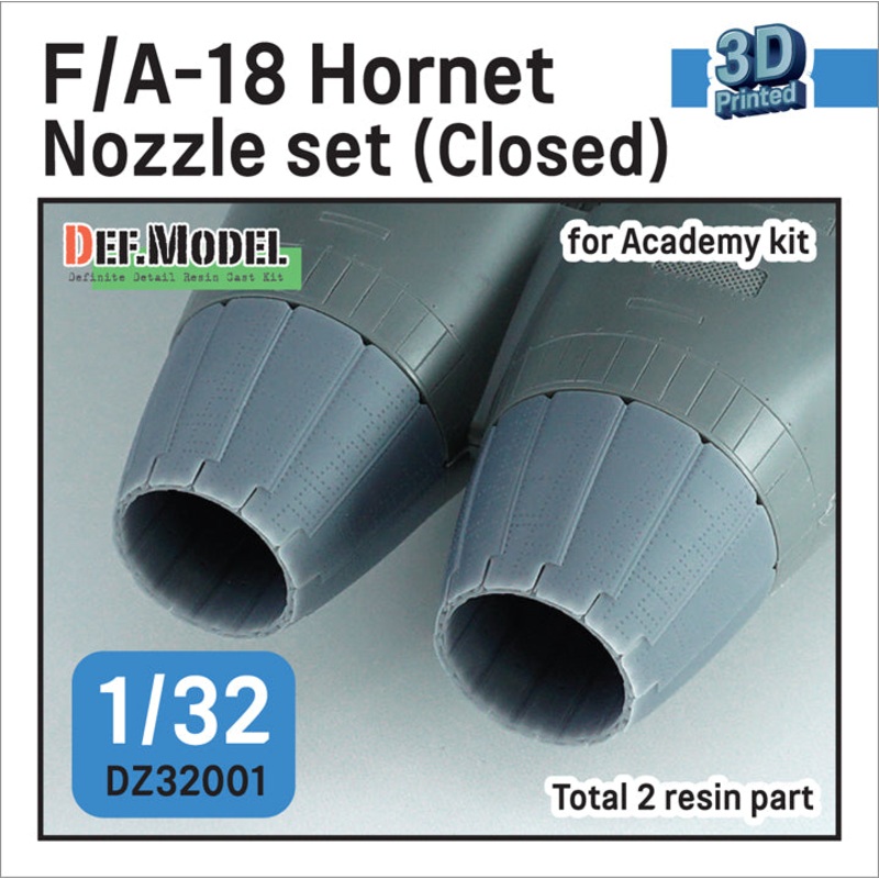 DEF models 1/32 3D printed Nozzle set for Aircraft F/A-18A/B/C/D Hornet Exhaust Nozzle set – Closed (for Academy 1/32)  Setp.2022