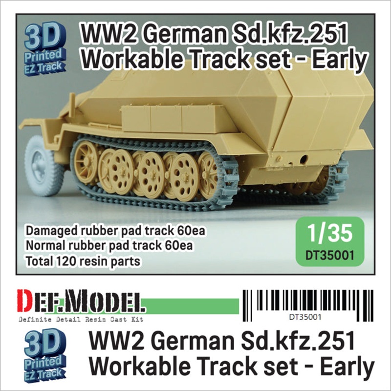 DEF models  1/35 WW2 Sd.kfz.251 Workable Track set – Early type (for 1/35 sd.kfz.251 kit)