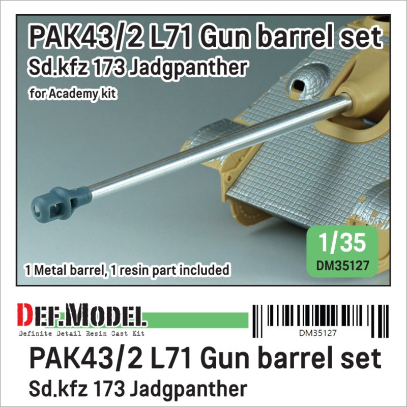 DEF models  1/35 WWII German Jagdpanther PAK43/2 L71 gun (for Academy, ETC kit 1/35)