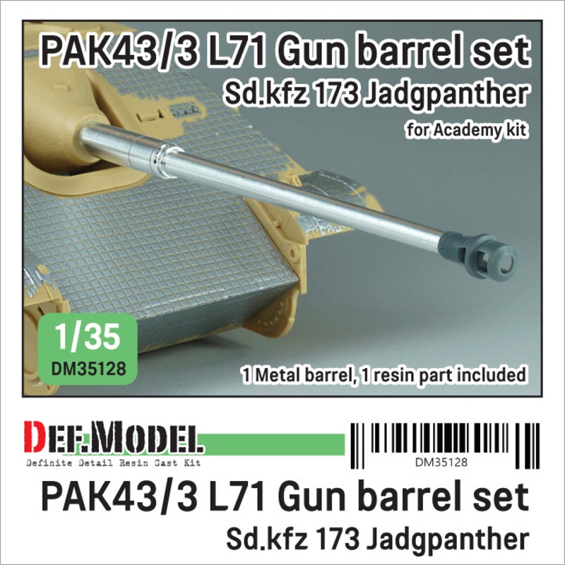 DEF models  1/35 WWII German Jagdpanther PAK43/3 L71 gun (for Academy, ETC kit 1/35)