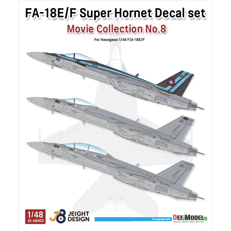 DEF models 1/48 F/A-18E/F Super Hornet Decal set – Movie Collection No.8 for 1/48 Hasegawa kit