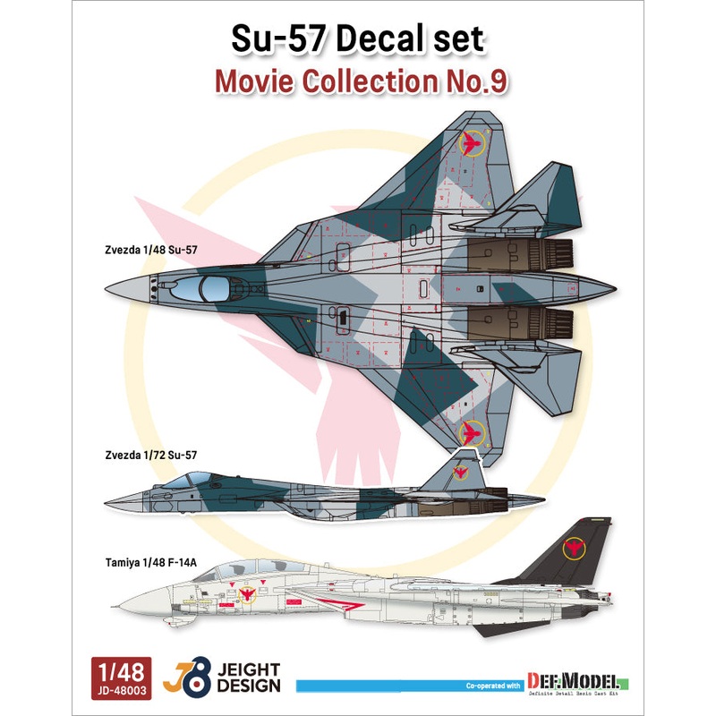 DEF models 1/48 Su-57 Decal set – Movie Collection No.9 (for 1/48 Zvezda, Tamiya, 1/72 Zvezda kit)