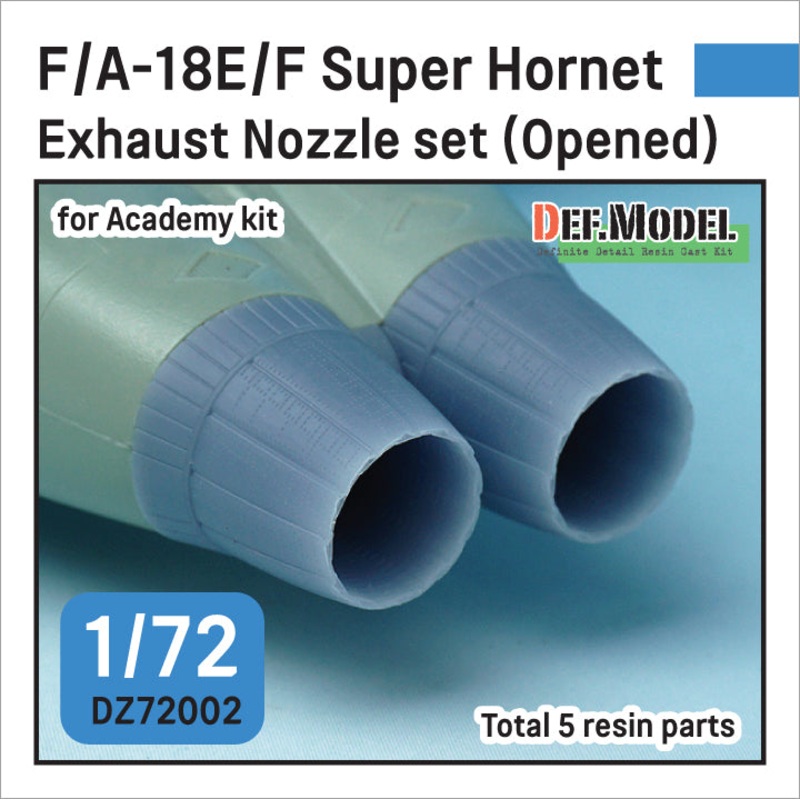 DEF models 1/72 3D printed Nozzle set for Aircraft F/A-18E/F/G Super Hornet Exhaust Nozzle set – Opened (for Academy 1/72) Sept.2022