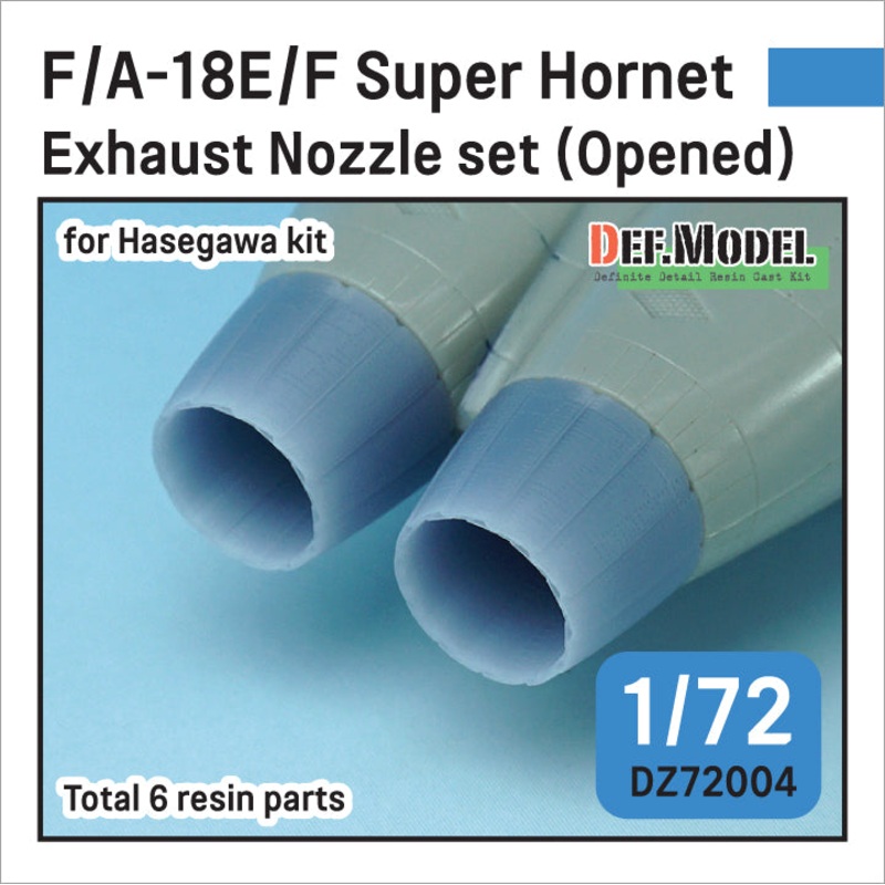 DEF models 1/72 3D printed Nozzle set for Aircraft F/A-18E/F/G Super Hornet Exhaust Nozzle set – Opened (for Hasegawa 1/72) Sept.2022