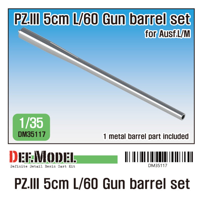 DEF Models WWII German Pz.III 5cm L/60 barrel (for PZ.III Ausf.L/M 1/35)