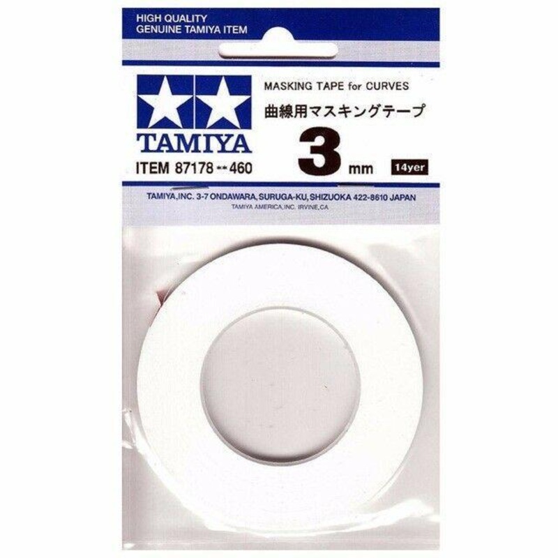 Tamiya Masking Tape for Curves 3mm – 20m roll – Tools / Accessories
