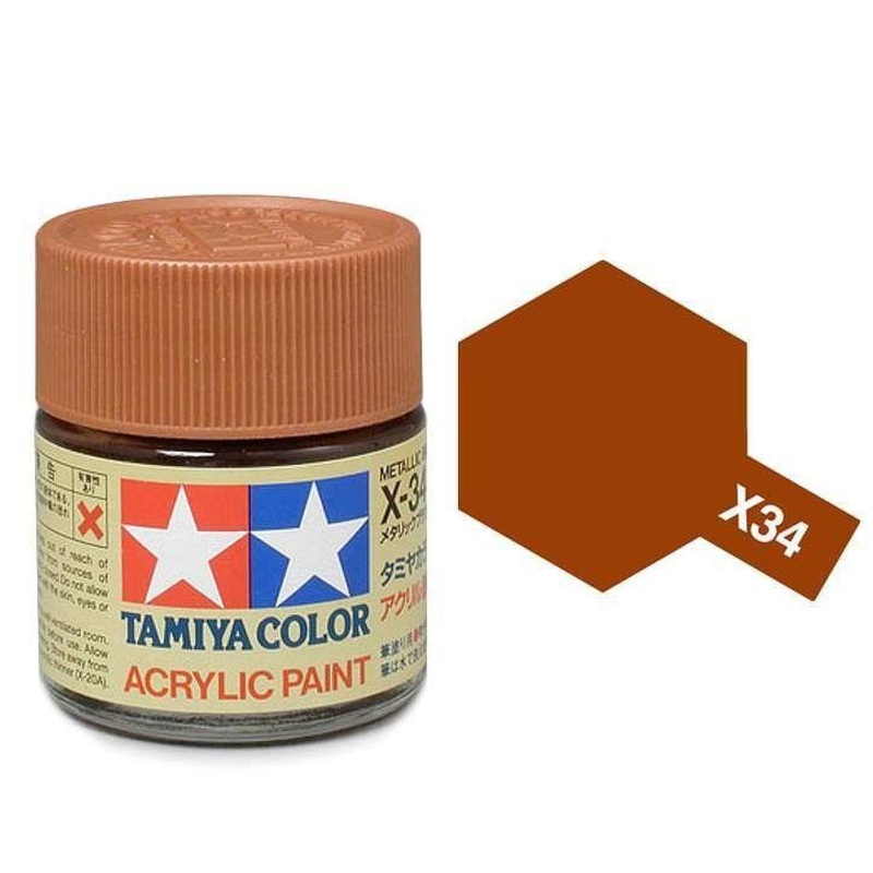 TAMIYA MINI ACRYLIC – ACRYLIC MINI X-34 METAL BROWN
