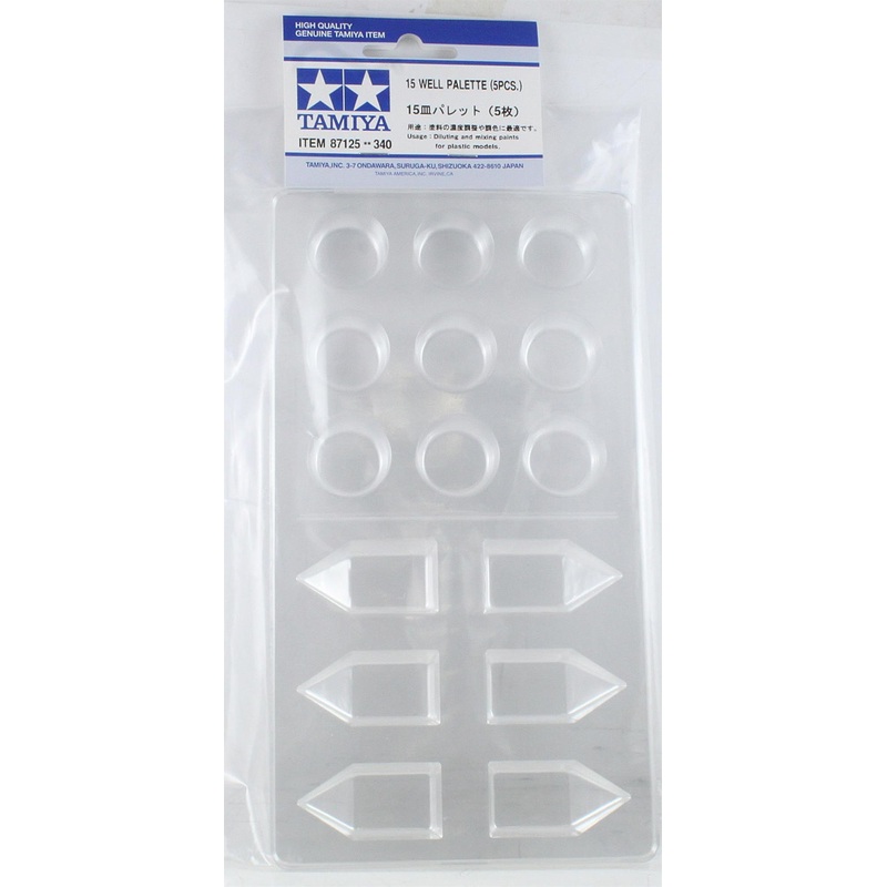 TAMIYA TOOLS / ACCESSORIES – 15 WELL PALETTE X 5