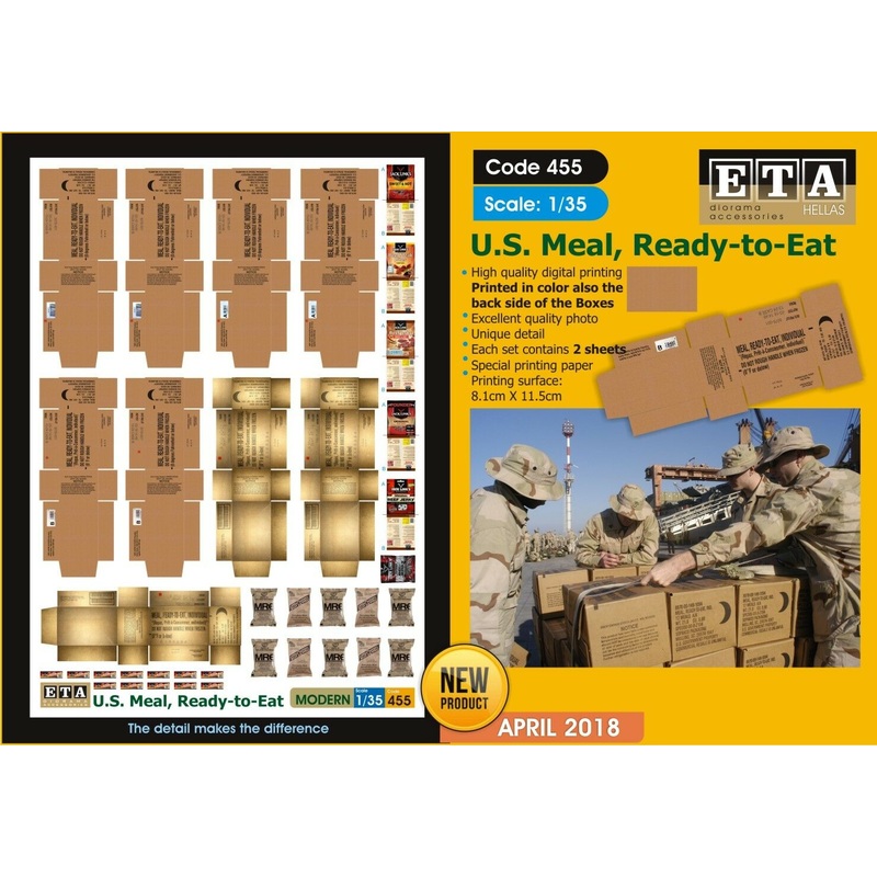 U.S.  Meal, Ready-to-Eat suitable for 1/35 scale