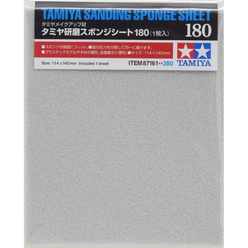TAMIYA TOOLS / ACCESSORIES – SANDING SPONGE SHEET 180