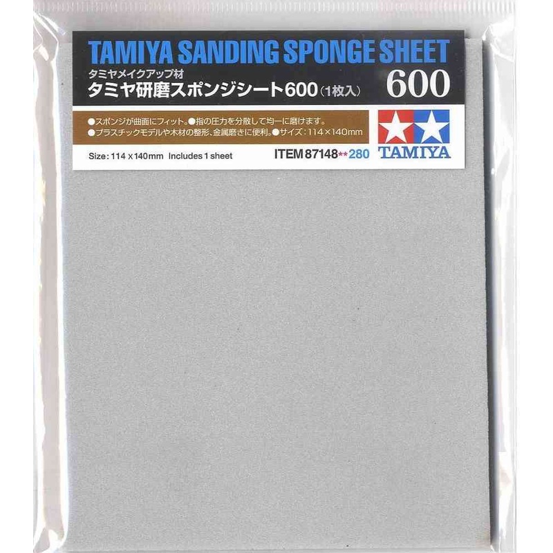 TAMIYA TOOLS / ACCESSORIES – SANDING SPONGE SHEET 600