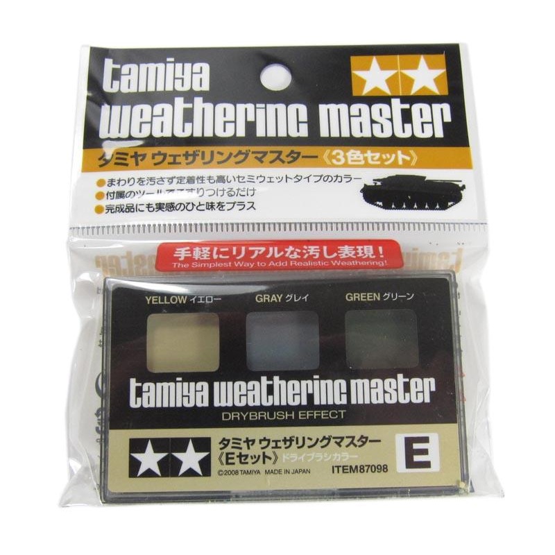 Tamiya Weathering Master E set brush effect y/g/gry
