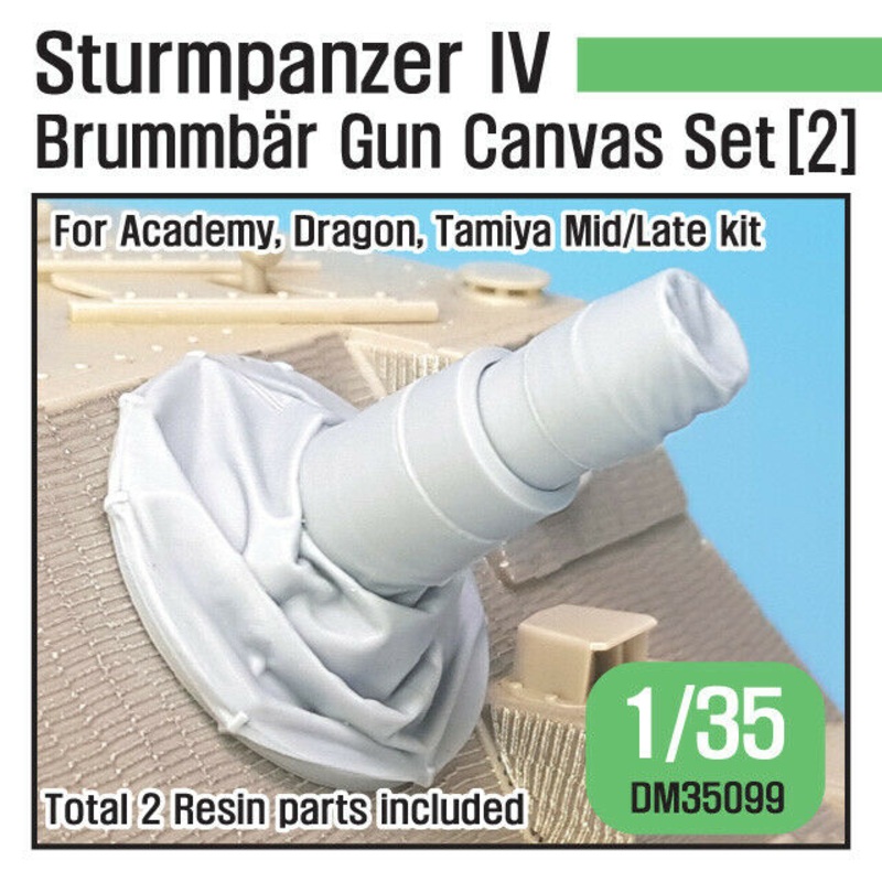 WW2 German Sturmpanzer IV Brummbar main gun Canvas cover(2)-High angle for 1/35 kit