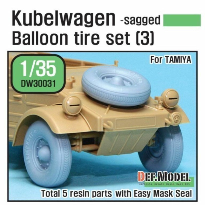 WW2 German VW Desert type Wheel set (for Tamiya 1/35)