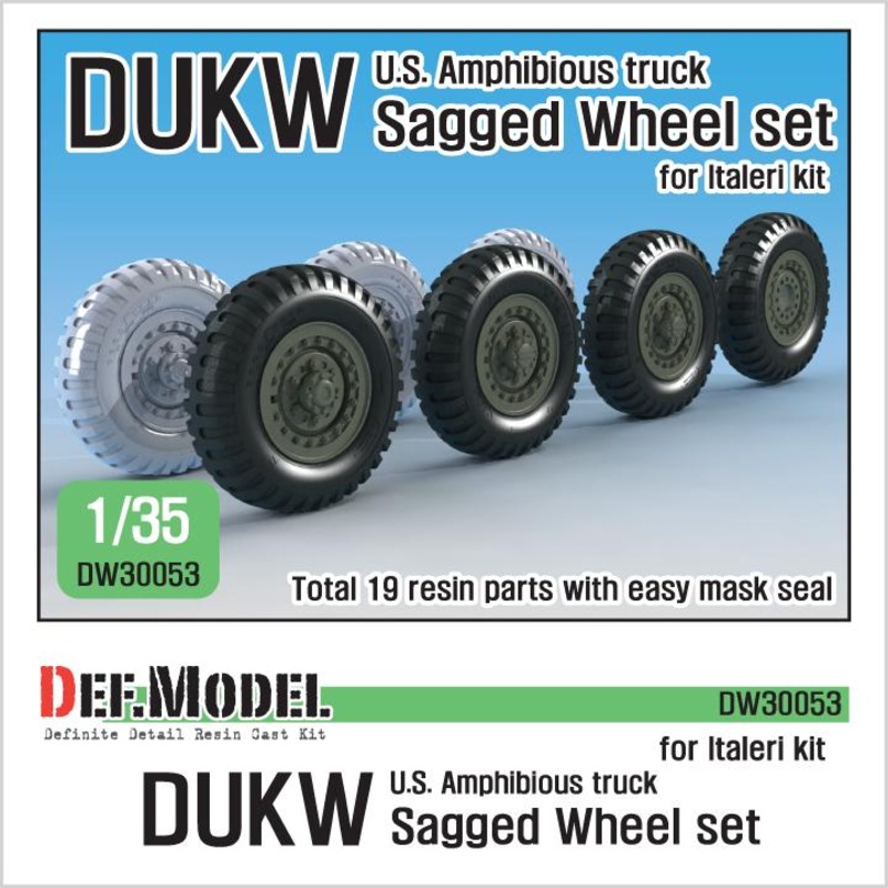 WW2 U.S DUKW Amphibious truck Sagged wheel set (for Italeri 1/35)(June.2020)