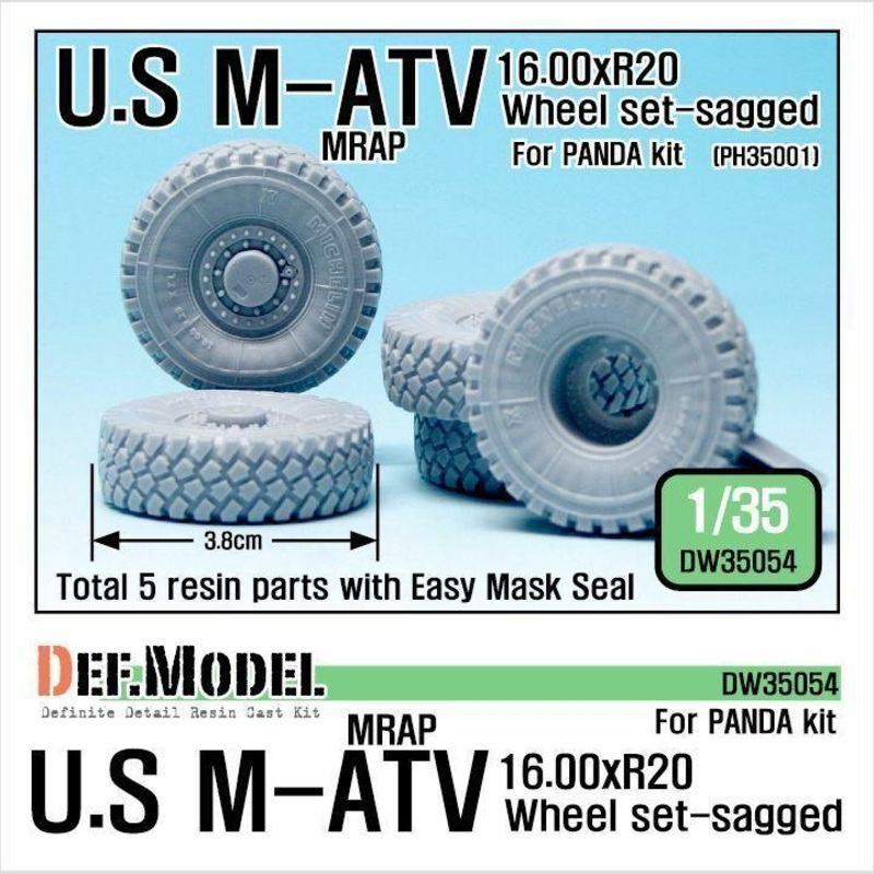 US Army M-ATV ‘Big’ Sagged Wheel set (for Panda 1/35)