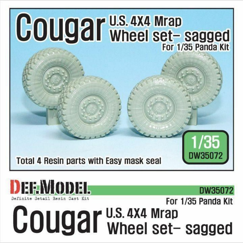 US Cougar 4X4 MRAP Sagged Wheel set for Panda 1/35)