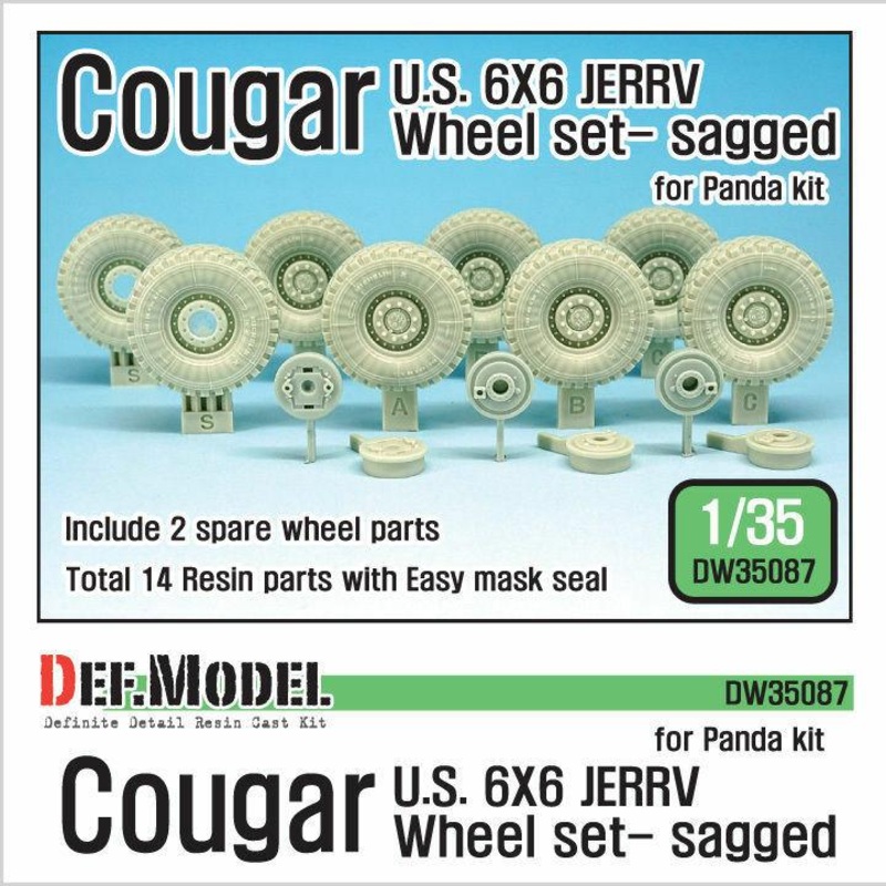 US Cougar 6X6 JERRV Sagged Wheel set 2 Spare wheel for Panda 1/35)