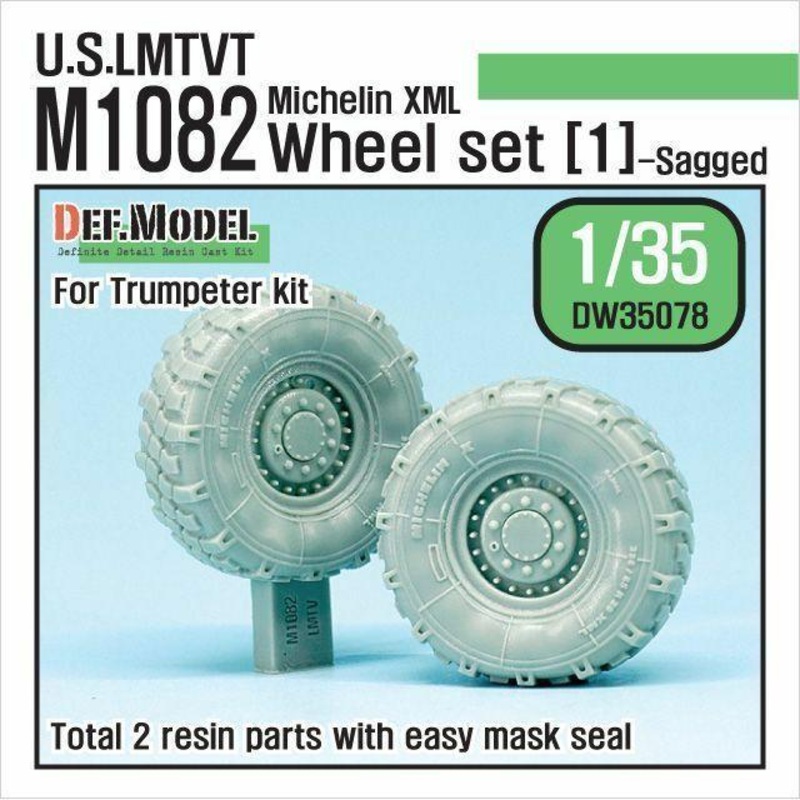 US M1082 LMTVT Mich. Sagged Wheel set-1 for Trumpeter 1/35)