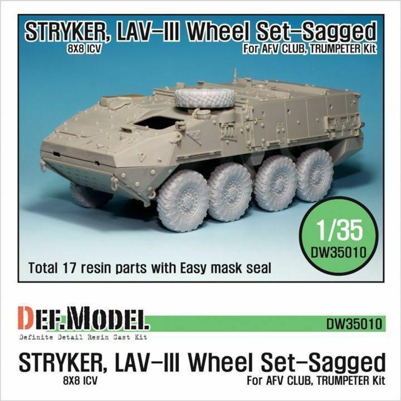 US M1126 Stryker ICV Sagged wheel set (for AFV Club/Trumpeter 1/35)