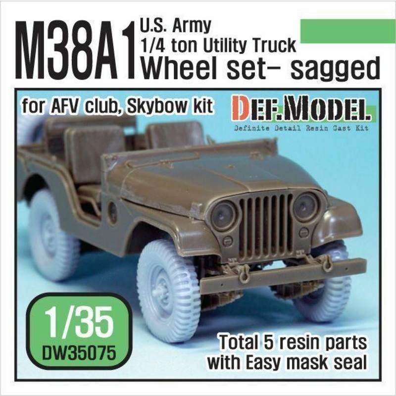 US M38A1 4X4 truck Sagged Wheel set for AFV club 1/35)