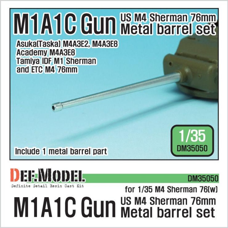 US M4 Sherman 76mm M1A1C Metal barrel set (for 1/35 Sherman 76(w) kit)