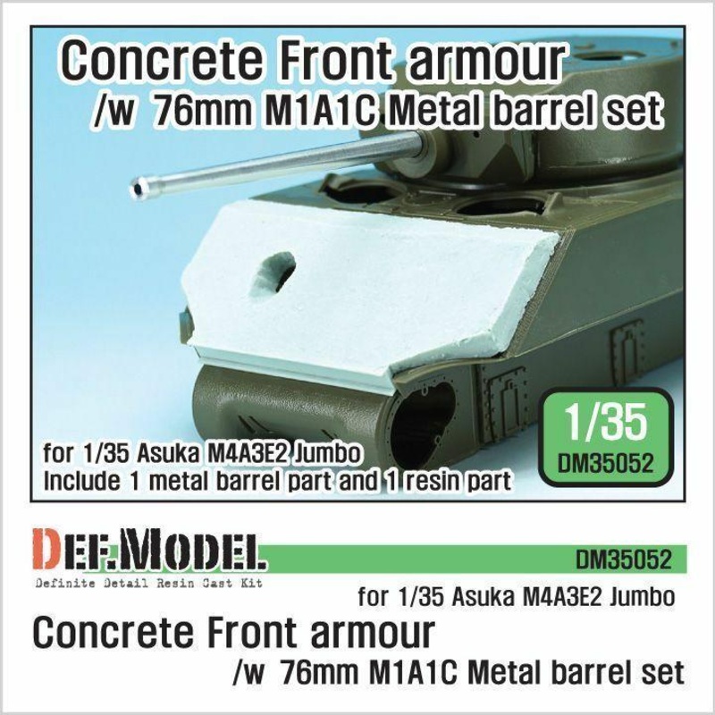 US M4A3E2 Jumbo Concrete front armour /w M1A1C barrel (for Asuka 1/35)