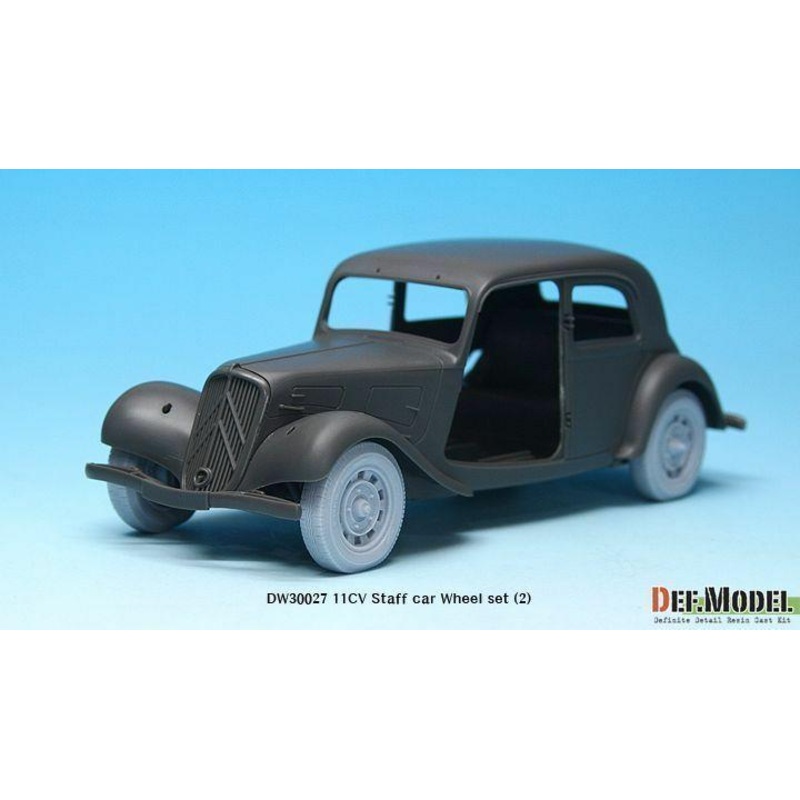 WW2 11CV Staff car Sagged wheel set (2) (for Tamiya 1/35)