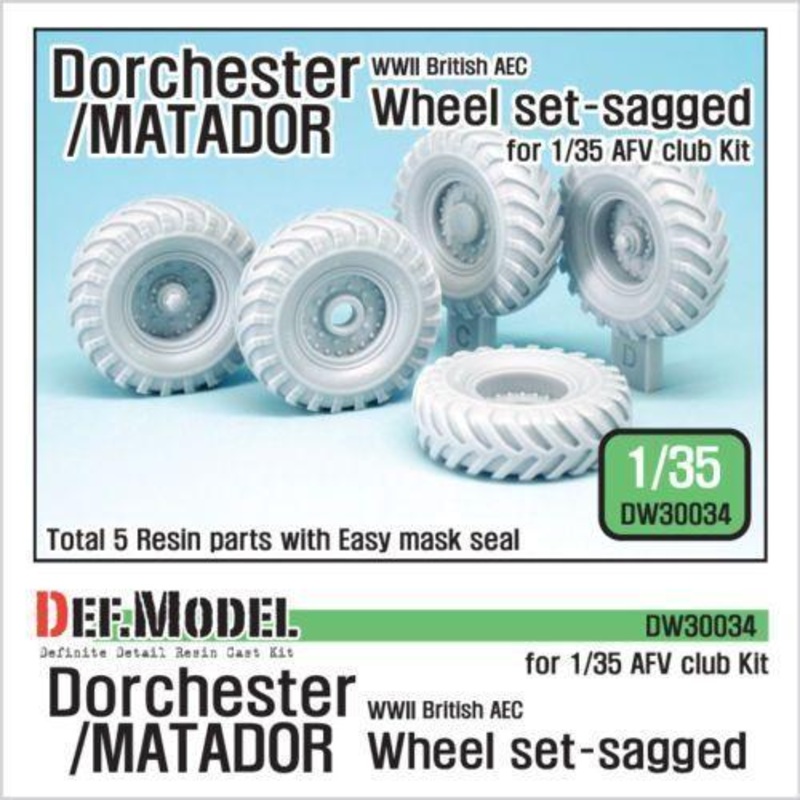 WW2 British AEC Dochester/Matador Sagged Wheel set for AFVclub 1/35)