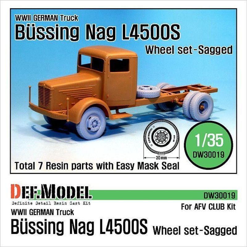 WW2 German Bussing-NAG L4500S Sagged Wheel set (for AFVclub 1/35)