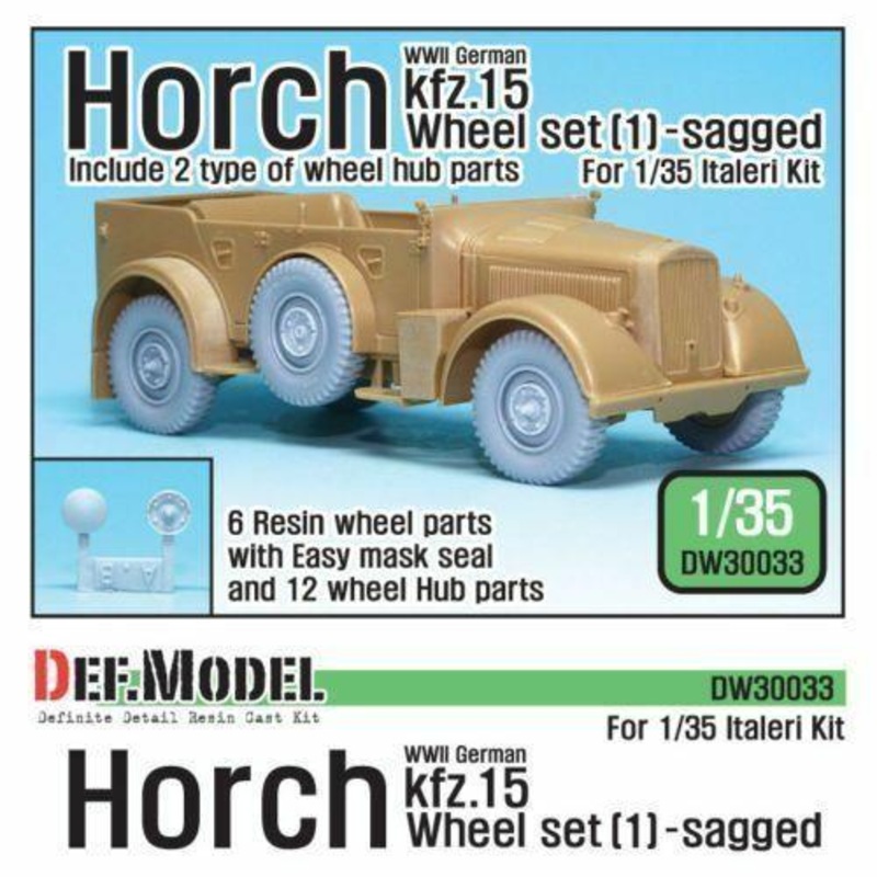 WW2 German Horch kfz.15 Wheel set ( for Italeri 1/35)