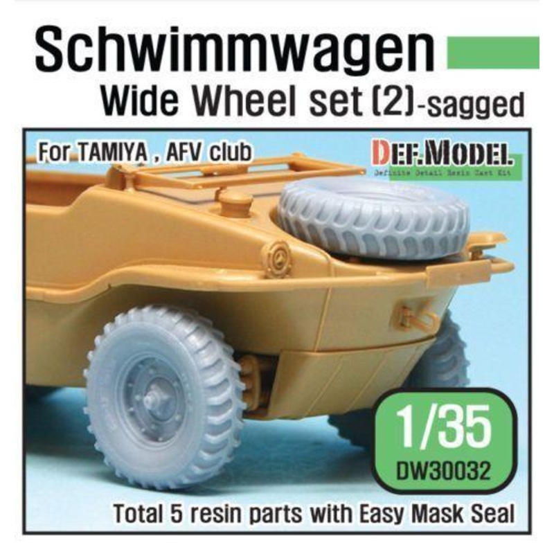 WW2 German Schwimmwagen Wide Wheel set – DEKA (for Tamiya 1/35)