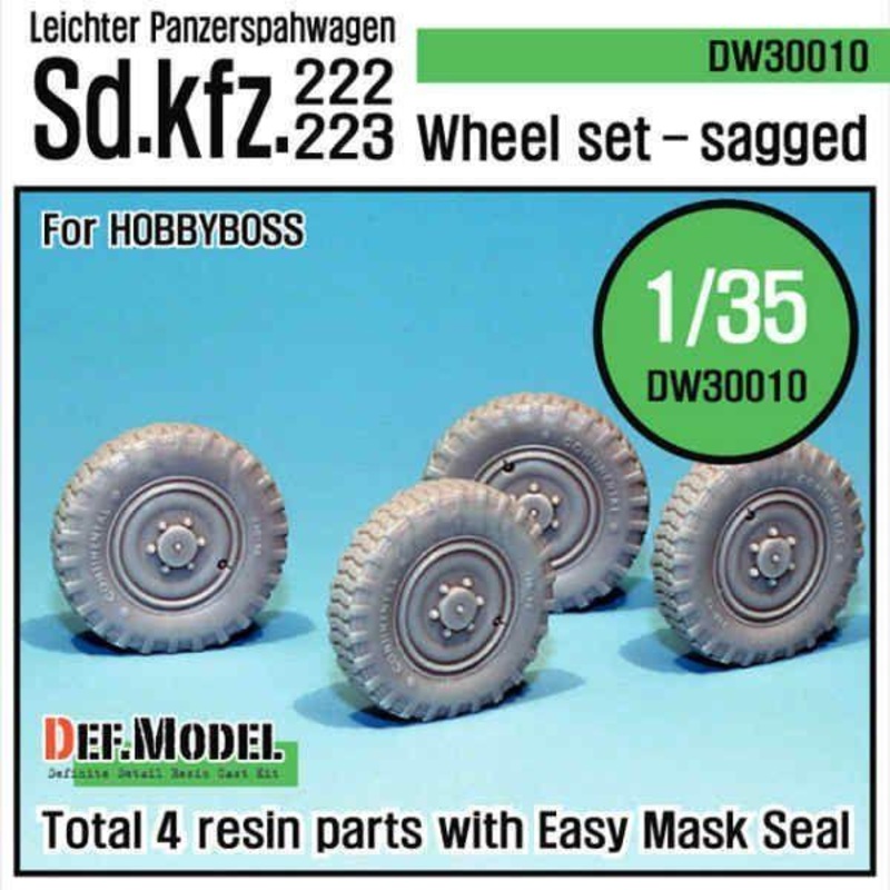 WW2 German sd.kfz.222 Wheel set (for Hobbyboss 1/35)