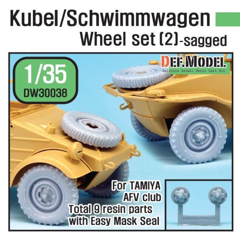 WW2 Kubel/Schwimmwagen Wheel set (2) (for Tamiya, AFV club 1/35)