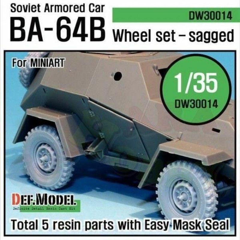 WW2 Russian BA-64B Armored car Wheel set (for Miniart 1/35)