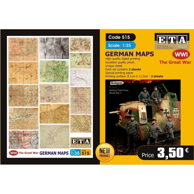 WWI- GERMAN MAPS Suit scales 1/35