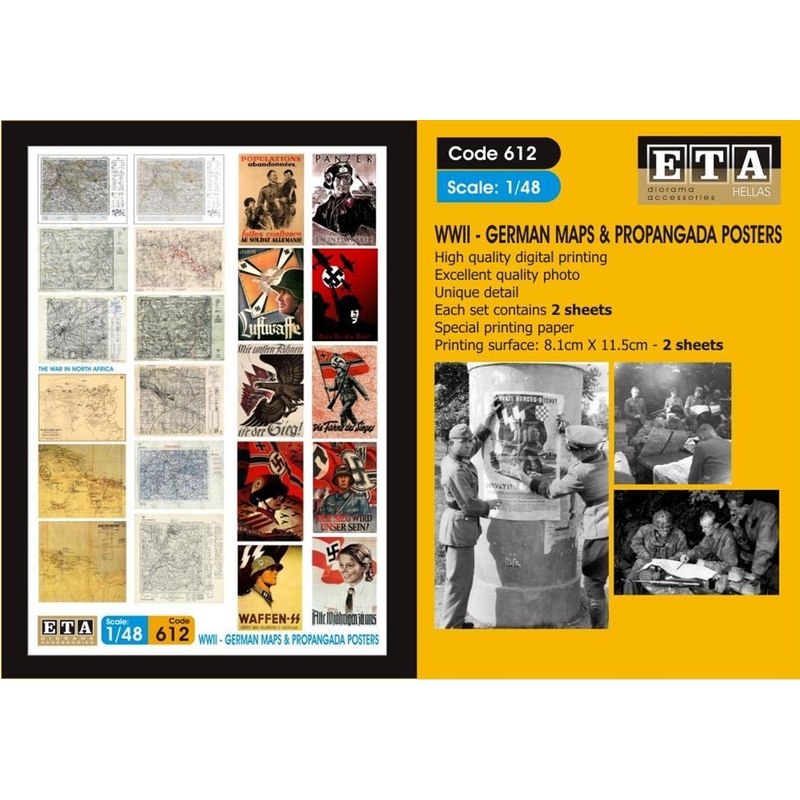 WWII German Maps Propangada Posters Suit scales 1/48