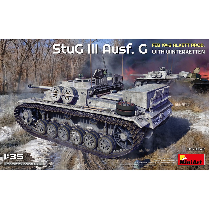 Miniart 1/35 scale WW2 StuG III Ausf. G FEB 1943 ALKETT PROD. WITH WINTERKETTEN Plastic Model Kit