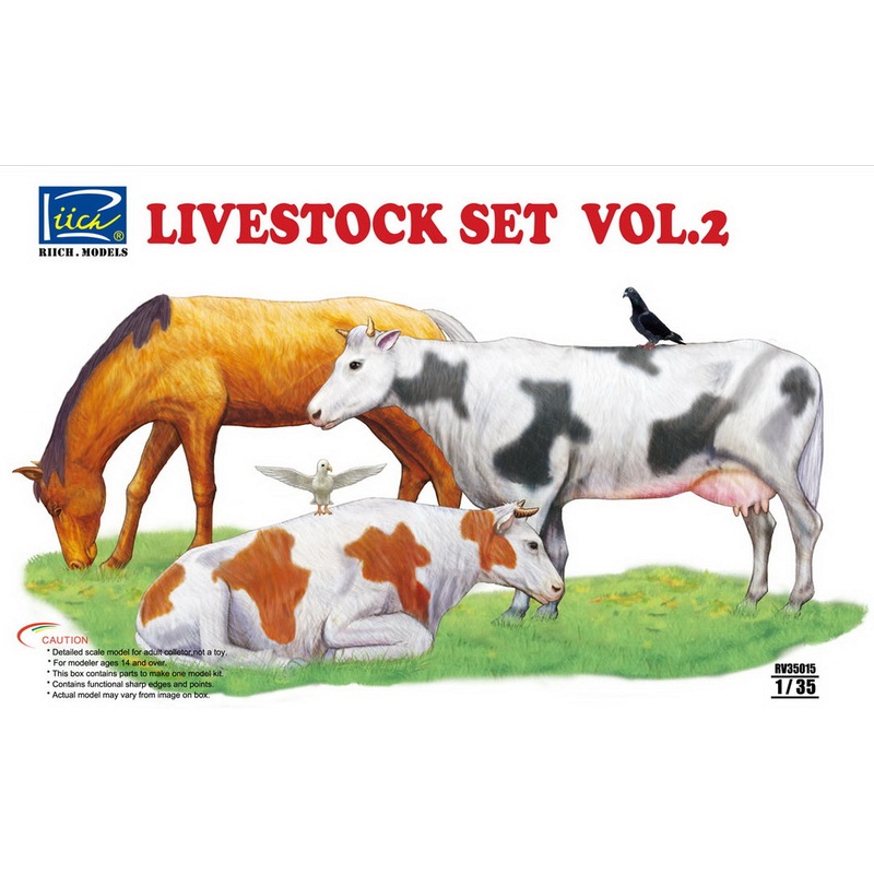 RIICH 1/35 scale Livestock set #2 Horse and Cows