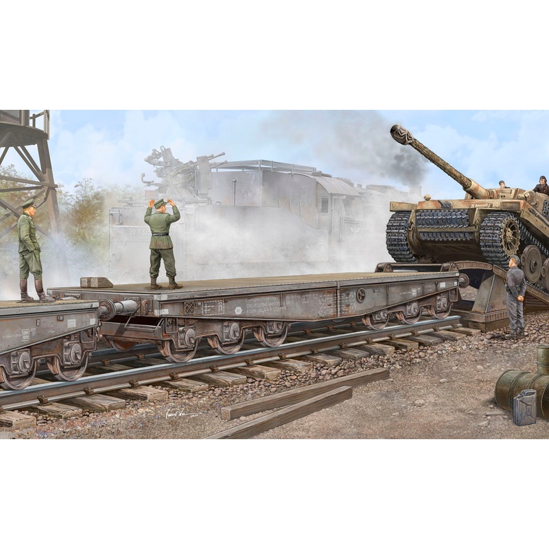Trumpeter 1:35 – Schwere Plattformwagen Type SSyms 80 train carriage model kit