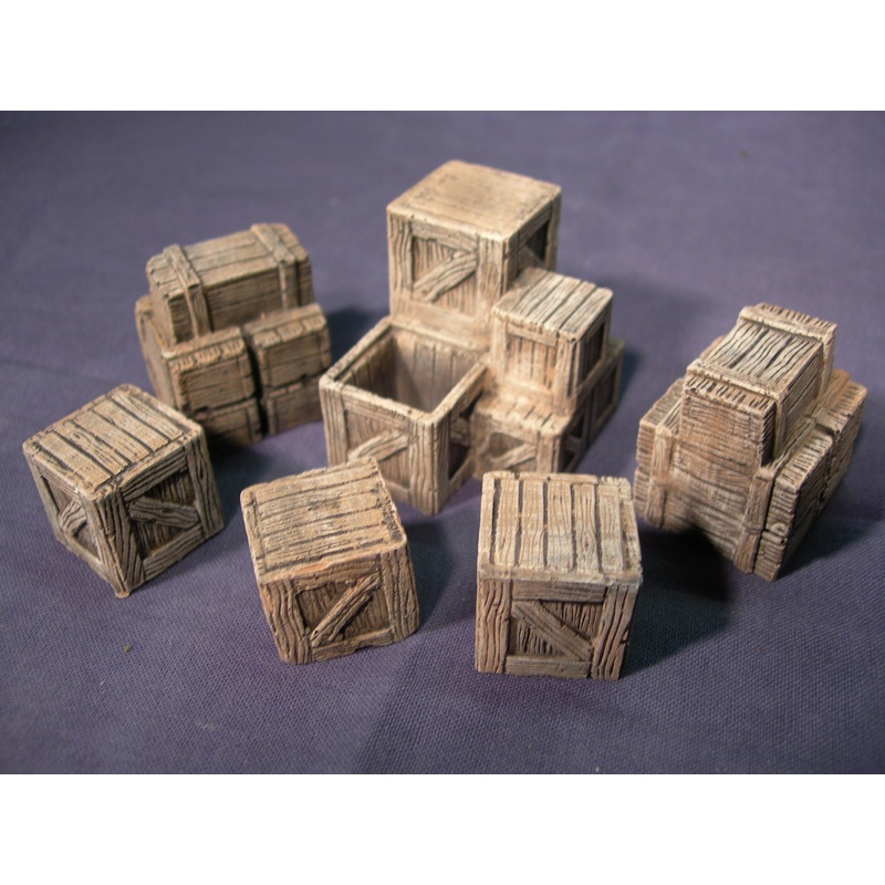 Wargaming Warhammer 28mm Blot Action Crates pack assorted Wooden crates