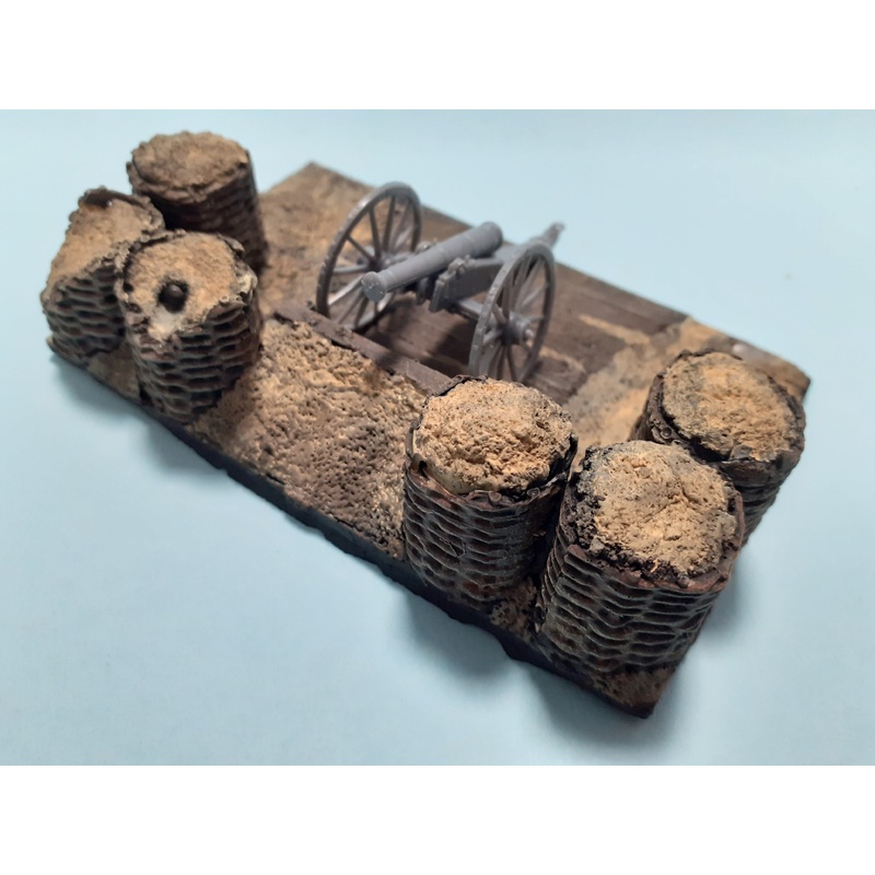 Wargaming Warhammer 28mm Wicker Gabion Gun emplacement battlefield accessory