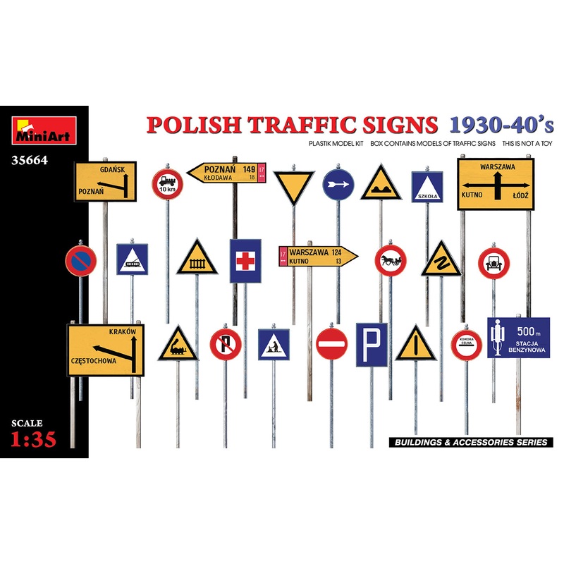 Miniart POLISH TRAFFIC SIGNS 1930-40’s