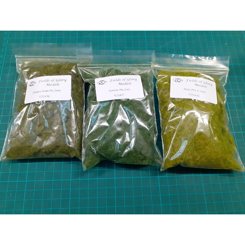 Nylon static grass 4mm pack (3 shades of grass 30g )