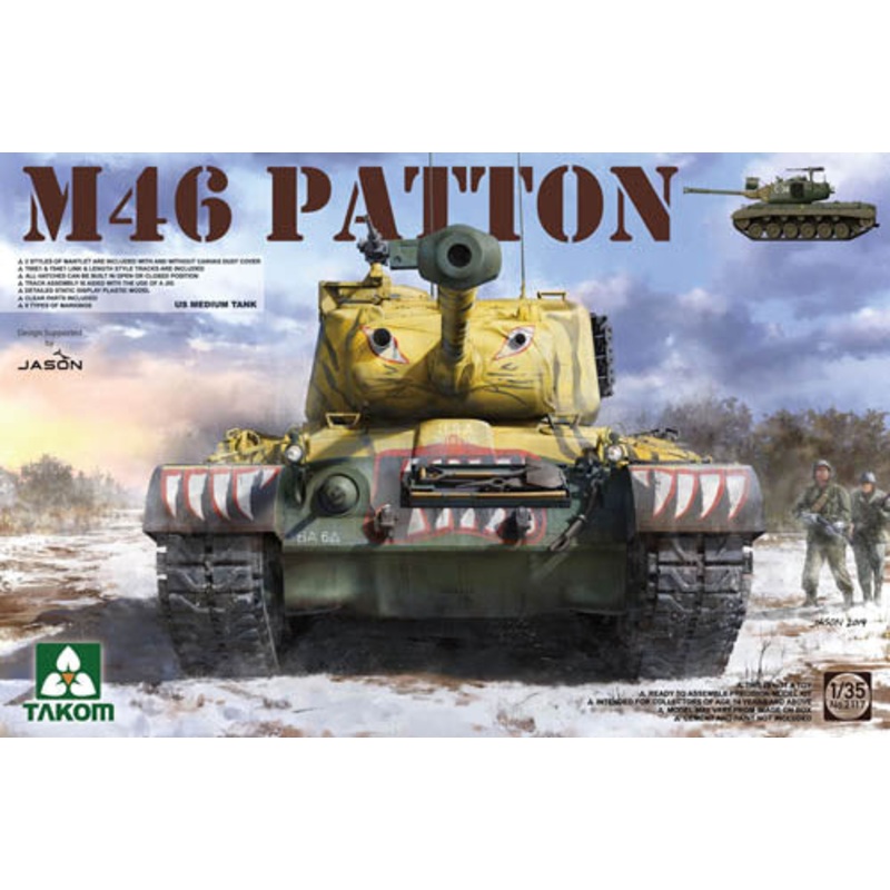 TAKOM 1/35 Korean war US M-46 PATTON + 1/4 ton UTILITY TRUCK