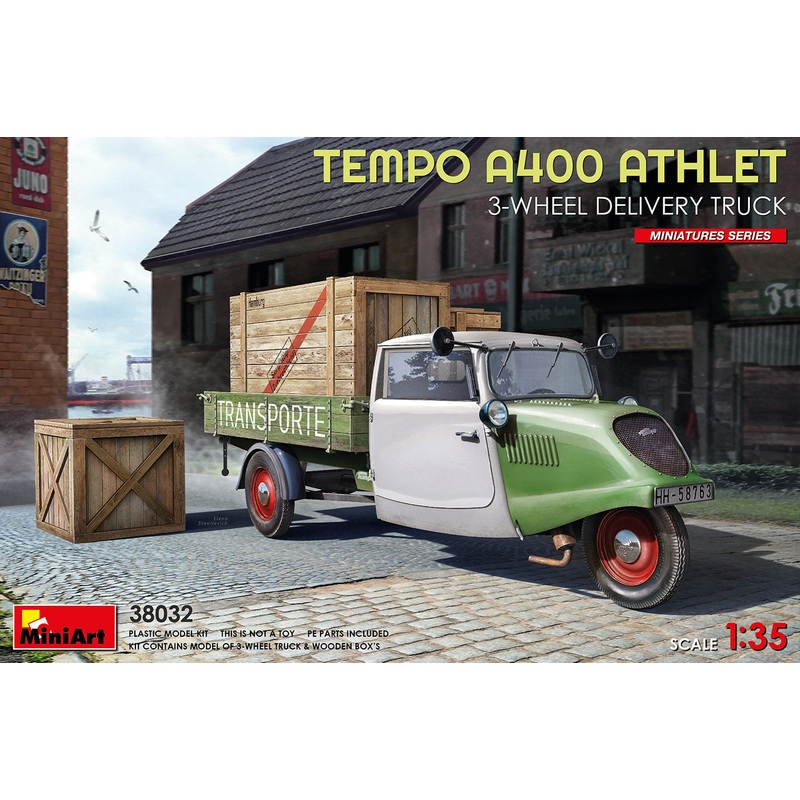Miniart 1/35 scale WW2 TEMPO A400 ATHLET 3-WHEEL DELIVERY TRUCK