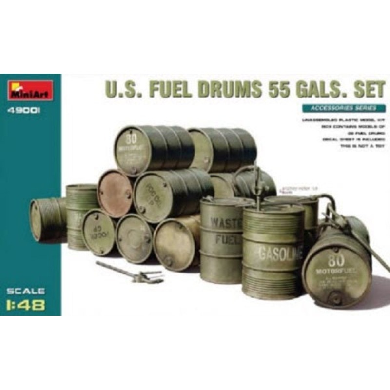 Miniart 1/48 scale WW2 US Fuel Drums 55 gals set