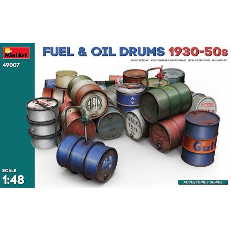 Miniart 1/48 WW2 FUEL & OIL DRUMS 1930-50s