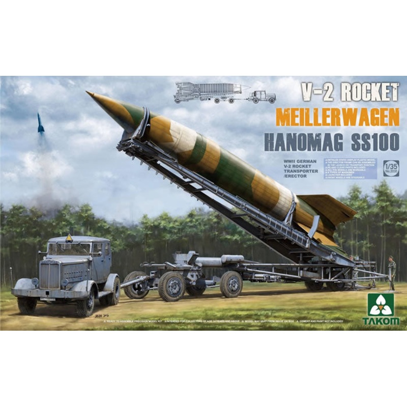 TAKOM WW2 German 1/35 Meillerwagen + V-2 Rocket + Hanomag SS100